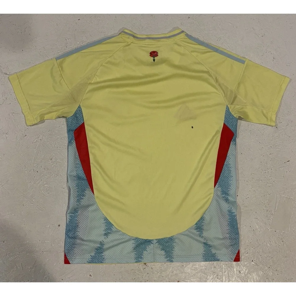 Adidas Spain 2024 Away Soccer Jersey Mens S Slim Fit Aeroready Football Yellow